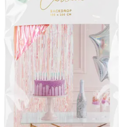 Kurtyna Party, opalizujący różowy, 100x200cm