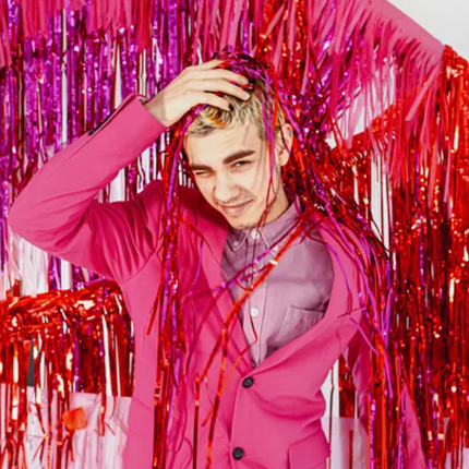 Party curtain, purple, 90 x 250cm