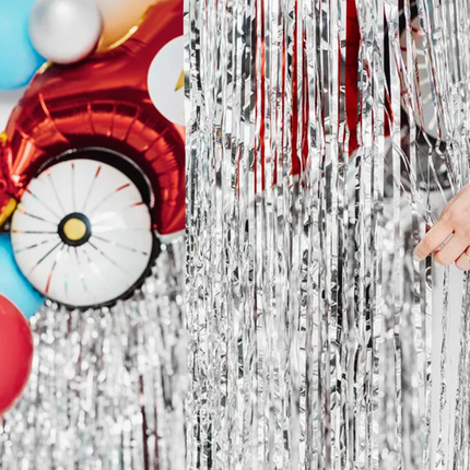 Kurtyna Party, srebrny, 100x200cm