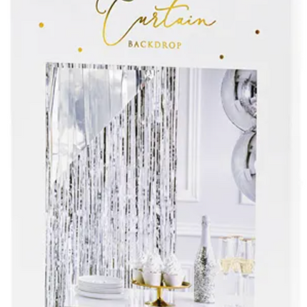 Kurtyna Party, srebrny, 100x200cm