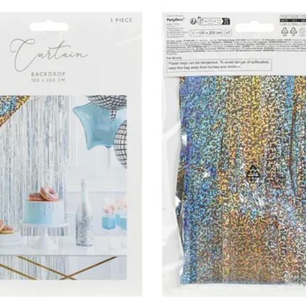 Party curtain, holographic, 100x200cm