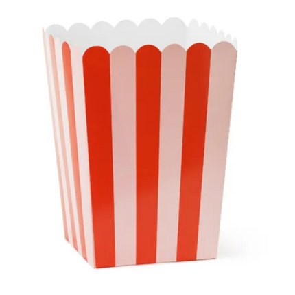 Red and pink popcorn boxes
