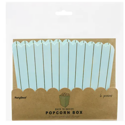 Pudełka na popcorn Paski, miętowy