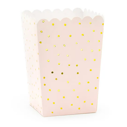 Polka Dot Popcorn Boxes, Light Pink