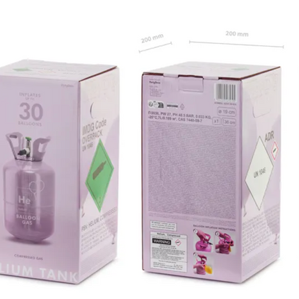 Helium tank, purple, max 30 balloons