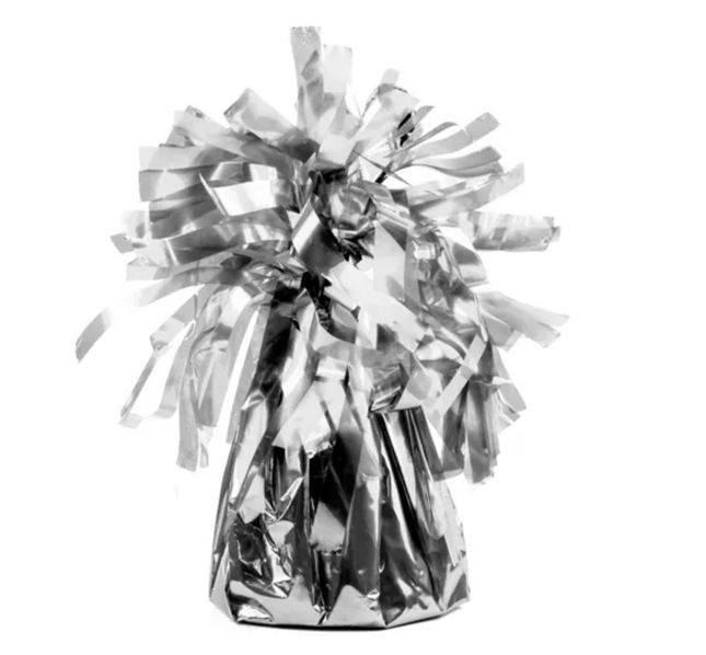 Ciężarek do balonów, foliowy, srebrny
