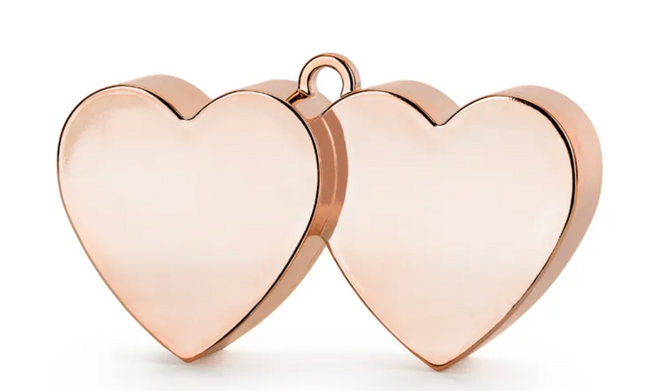 Ciężarek do balonów Serca, różowe złoto