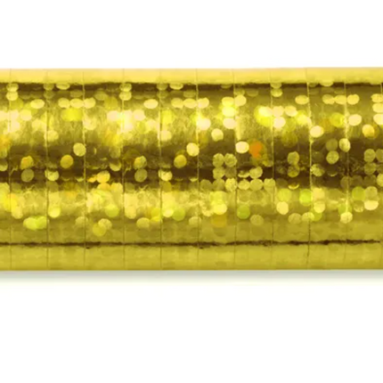 Holographic streamers, gold, 3.8m
