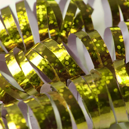 Holographic streamers, gold, 3.8m