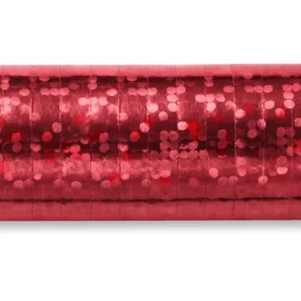 Serpentyny holograficzne, czerwony, 3,8m