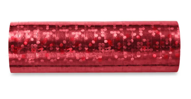 Serpentyny holograficzne, czerwony, 3,8m