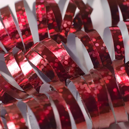 Serpentyny holograficzne, czerwony, 3,8m
