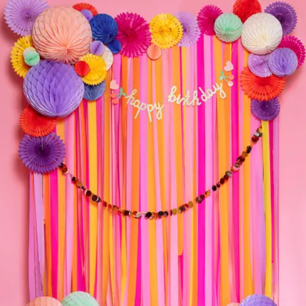 Crepe 5cm/10m, set of 6, mix of summer colors