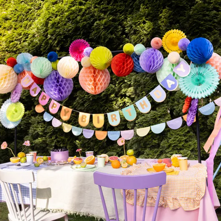 Crepe 5cm/10m, set of 6, pastel rainbow mix