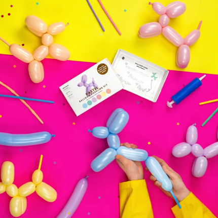 Balony modeliny pastelowe 130cm z pompką, mix