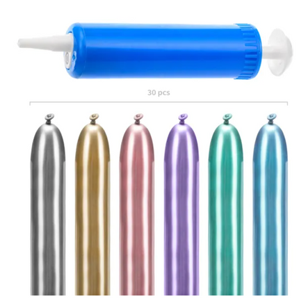 Balony modeliny Glossy 130cm z pompką, mix