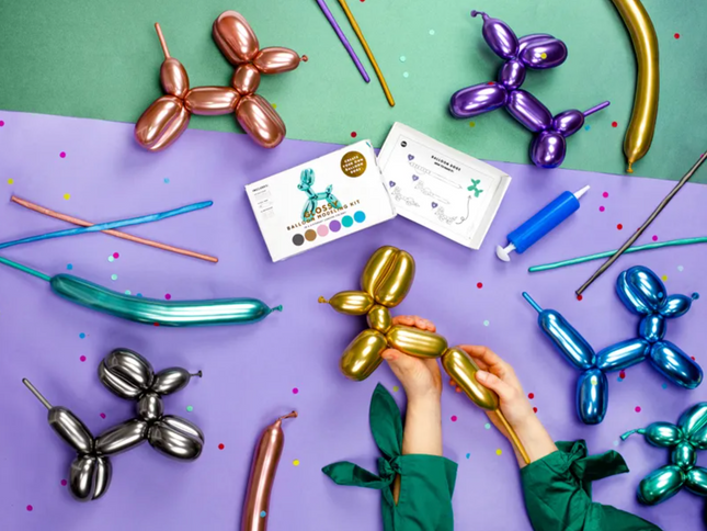 Balony modeliny Glossy 130cm z pompką, mix