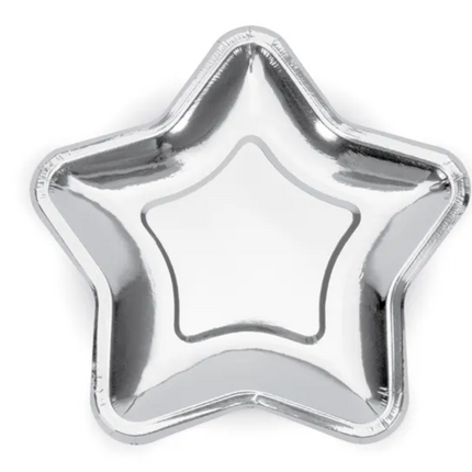 Talerzyki Gwiazdka, srebrny, 23cm