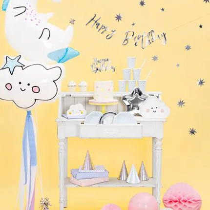 Talerzyki Gwiazdka, srebrny, 23cm