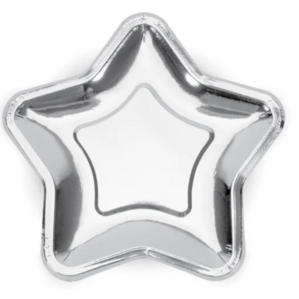 Talerzyki Gwiazdka, srebrny, 18cm