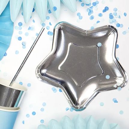Talerzyki Gwiazdka, srebrny, 18cm