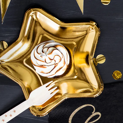 Talerzyki Gwiazdka, złoty, 18cm