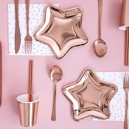 Talerzyki Gwiazdka, różowe złoto, 18cm