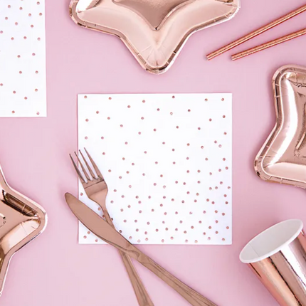 Talerzyki Gwiazdka, różowe złoto, 18cm