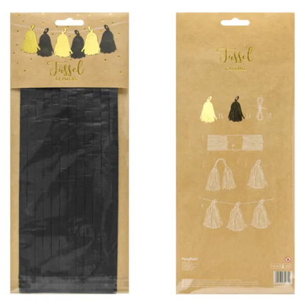 Girlanda frędzle, czarno-złoty