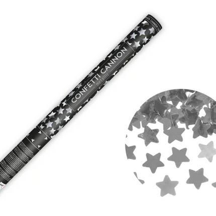 Tuba z gwiazdkami, srebrny, 60cm