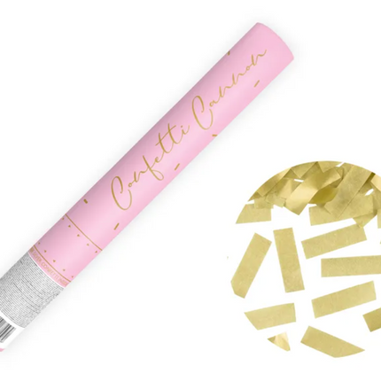 Confetti tube, gold, 40 cm 