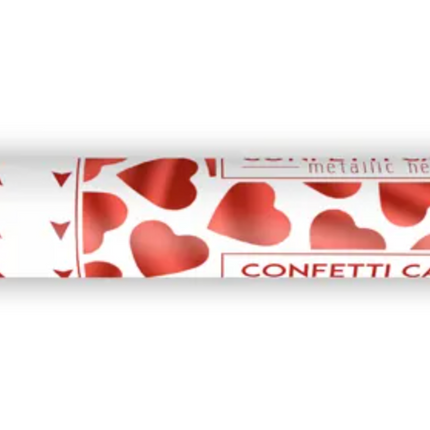 Tube with hearts, red, 40cm 