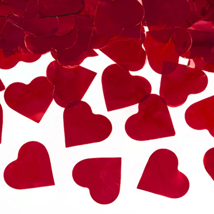 Tube with hearts, red, 40cm 