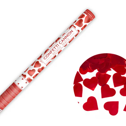 Tube with hearts, red, 60cm 