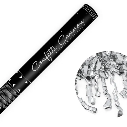 Tube with streamers, silver, 40cm 
