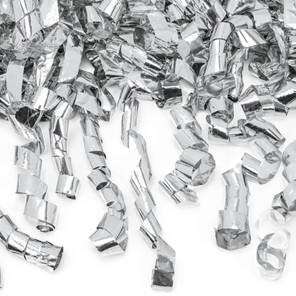 Tube with streamers, silver, 40cm 