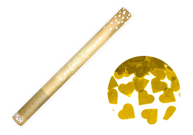 Tuba z sercami, złoty, 60cm