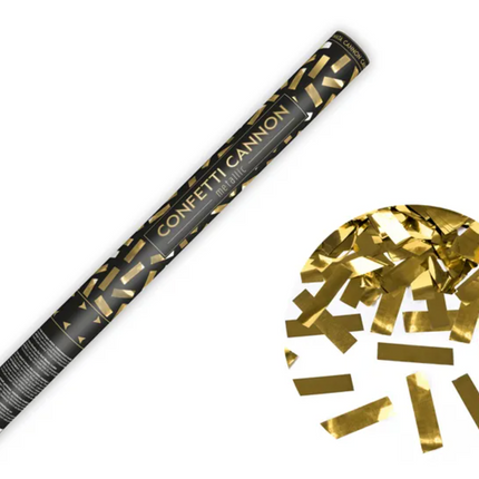 Tuba z konfetti, złoty metallic, 60cm