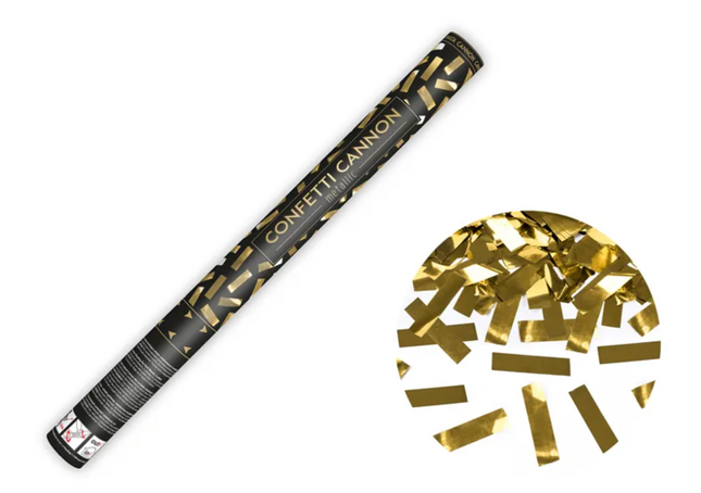Tuba z konfetti, złoty metallic, 60cm