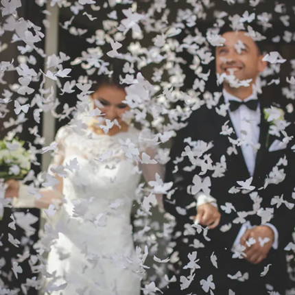 Tuba z motylkami, biały, 60cm