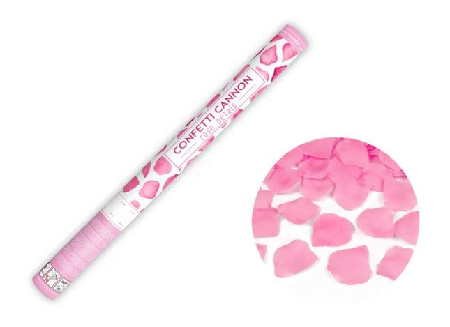 Tuba z płatkami róż, różowy, 60cm