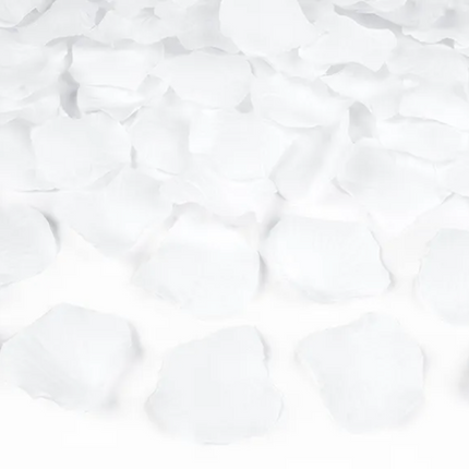 Tuba z płatkami róż, biały, 40cm