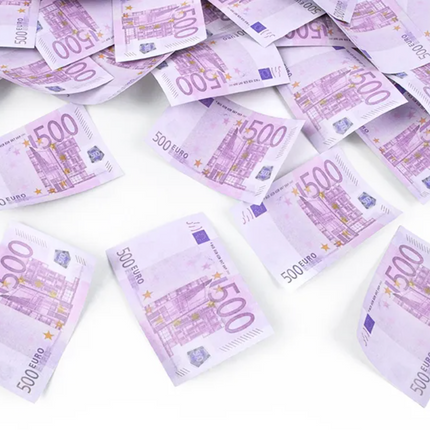 Tuba z banknotami 500 euro, 60cm