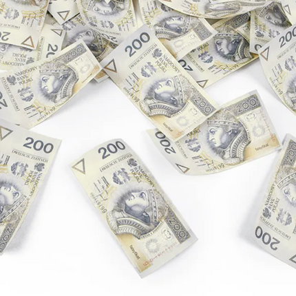 Tuba z banknotami 200 PLN, 60cm