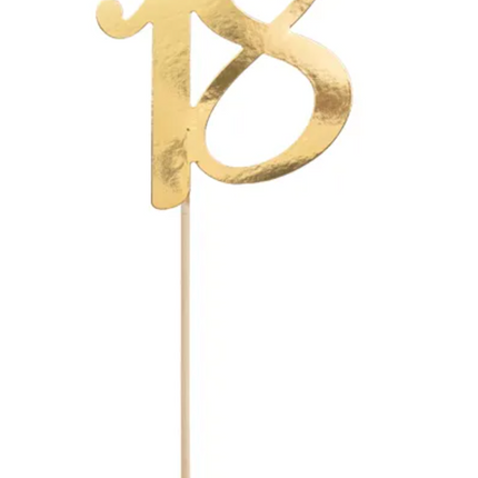 Topper na tort ''18'', złoty