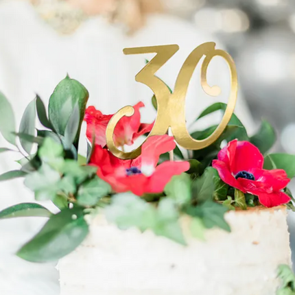 Topper na tort ''30'', złoty