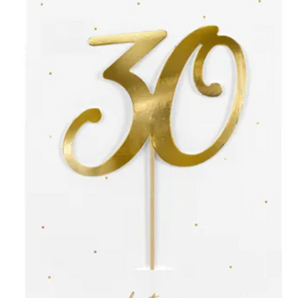 Topper na tort ''30'', złoty