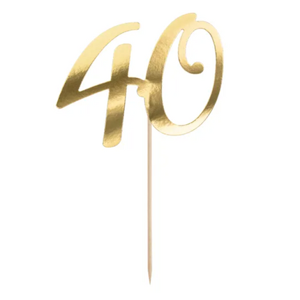 Cake topper ''40'', gold