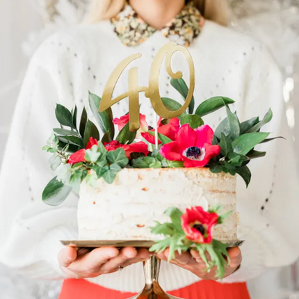 Cake topper ''40'', gold