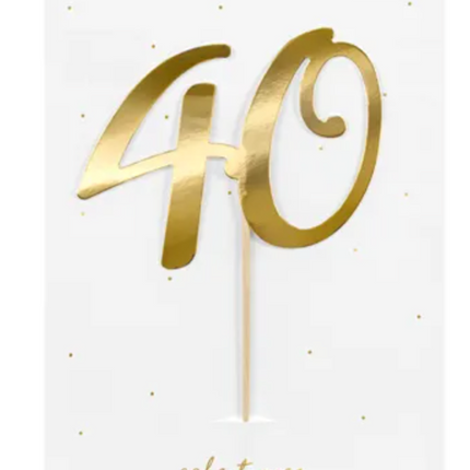Cake topper ''40'', gold